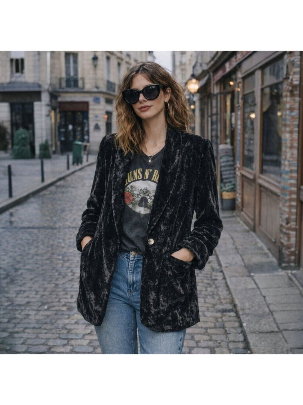 ✨ J. Jill Crushed Velvet Jacket / Blazer – M Petite – Very Good Condition